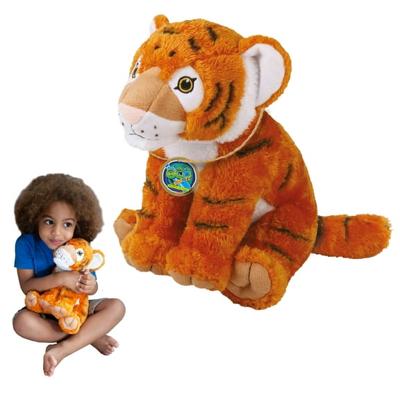 EcoBuddiez - Tiger from Deluxebase. 12" Eco-Friendly Plush Tiger Made from Recycled Plastic Bottles