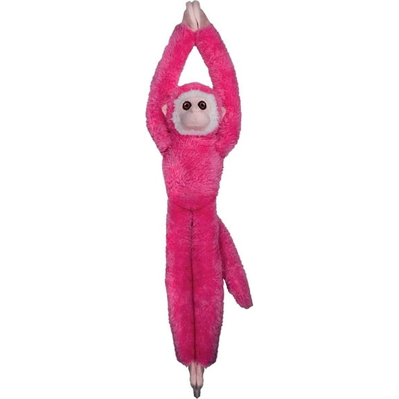 EcoBuddiez Tree Huggers Pink Squirrel Monkey by Deluxebase 55cm Hanging Plush from Recycled Bottles