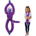 thumbnail image 1 of EcoBuddiez Tree Huggers – Purple Squirrel Monkey by Deluxebase. 28" Plush Toy from Recycled Bottles, 1 of 2