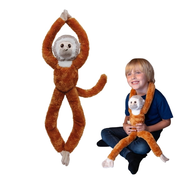 EcoBuddiez Tree Huggers - Squirrel Monkey by Deluxebase. 28" Hanging Plush Toy from Recycled Bottles