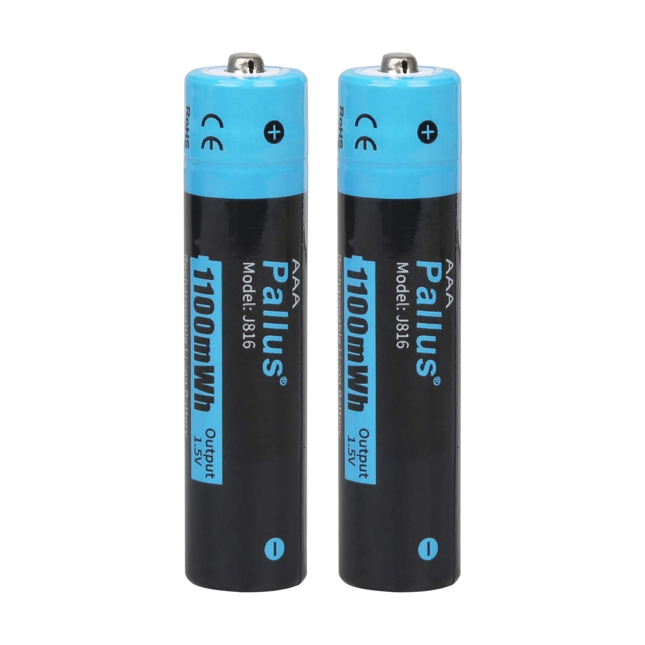 EcoCharge AAA Rechargeable Lithium Batteries 1100mWh for Devices