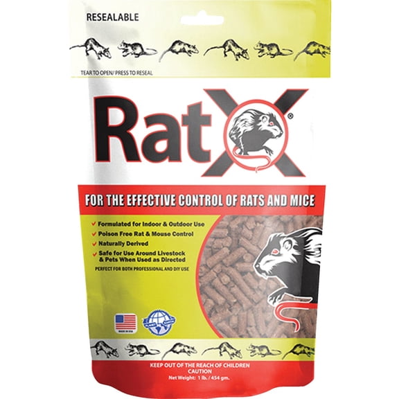 EcoClear Products 620101, RatX All-Natural Poison Free Humane Rat and Mouse Rodenticide Pellets, 1 lb. Bag