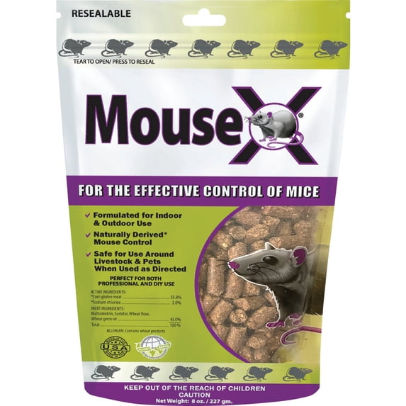 EcoClear Products 620200-6D MouseX All-Natural Non-Toxic Humane Mouse Killer Pellets, 8 oz. Bag