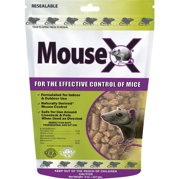 EcoClear Products 620200-6D MouseX All-Natural Non-Toxic Humane Mouse Killer Pellets, 8 oz. Bag