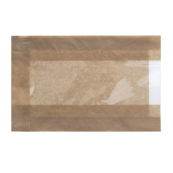 EcoCraft Kraft Paper Single Serve Window Bag - 5" L x 1 1/2 D x 7" H | 500/Case