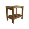 thumbnail image 1 of EcoDecors® Eleganto® 18" Teak Wood Shower Bench with Shelf in EarthyTeak Finish, 1 of 11