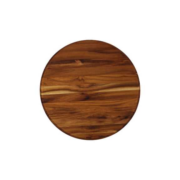 EcoDecors 12" Round Solid Teak Cutting Board, FSC Certified, Premium Wood Carving Board for Kitchen