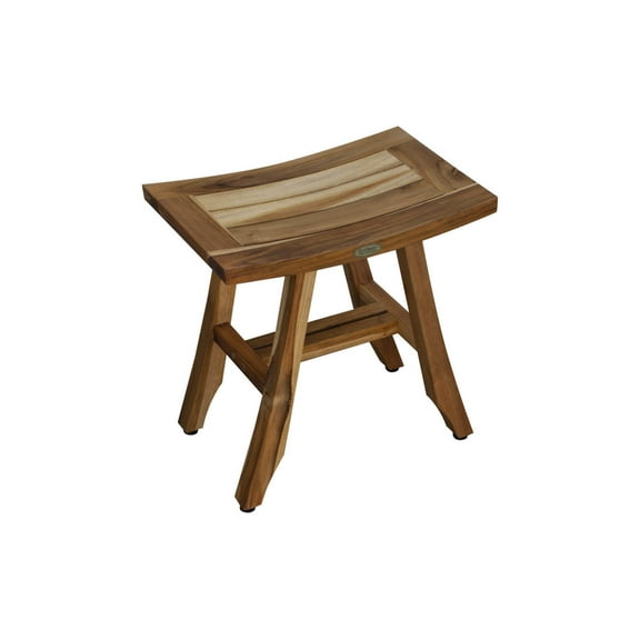 EcoDecors Satori 18" Teak Wood Shower Bench in EarthyTeak Finish