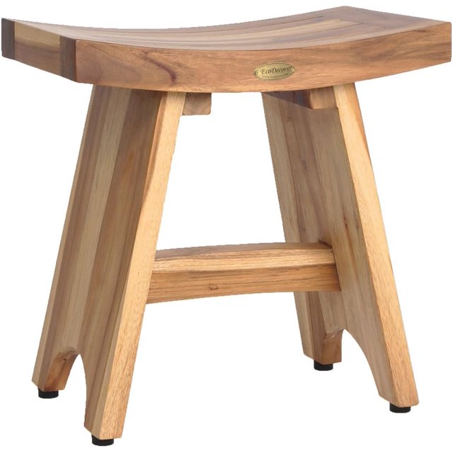 EcoDecors, Serenity, 18 ", Teak Shower Bench, Teak Bench for Shower