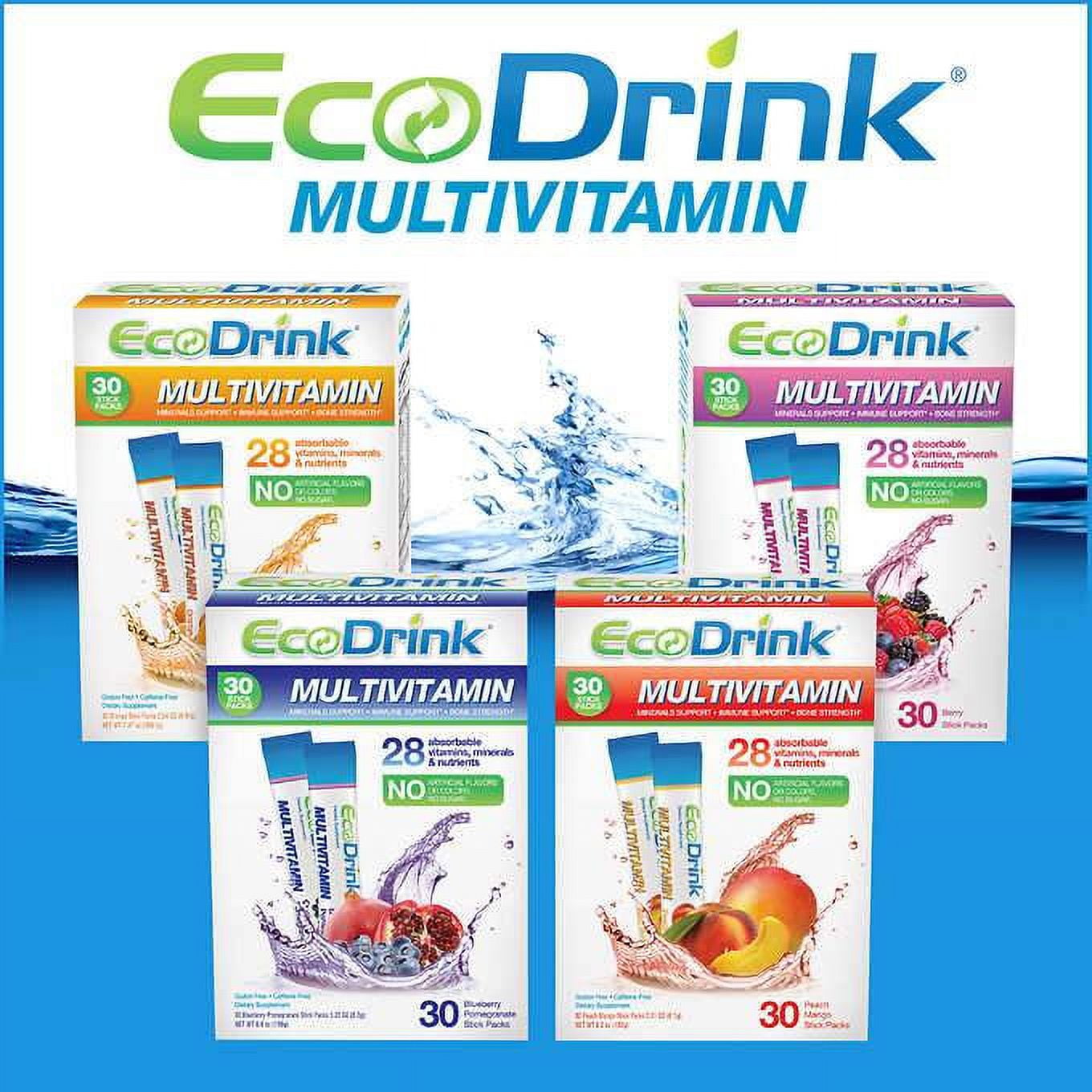 EcoDrink Complete Multivitamin Drink Mix, 30 Packets
