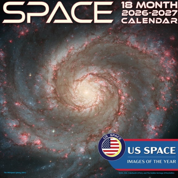 EcoEarth 18-Month Vertical Wall Calendar, Space, 11" x 17", 2026 - 2027