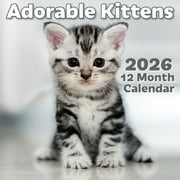 EcoEarth 18 Month Vertical Wall Calendar, Cute Kittens, 11" x 17", Jul 2025-Dec 2026