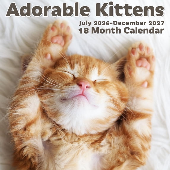 EcoEarth 18-Month Vertical Wall Calendar, Adorable Kittens, 11" x 22", 2026 - 2027 Calendar