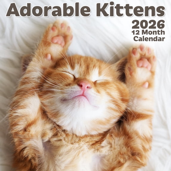 EcoEarth 12-Month Vertical Wall Calendar, Adorable Kittens, 11" x 22", 2026 Calendar