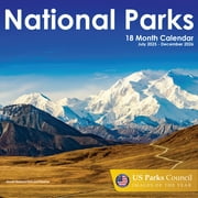 EcoEarth 18 Month Wall Calendar, National Parks, 11" x 22" Open, Jul 2025-Dec 2026