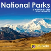 EcoEarth 18 Month Wall Calendar, National Parks, 11" x 22" Open, Jul 2025-Dec 2026
