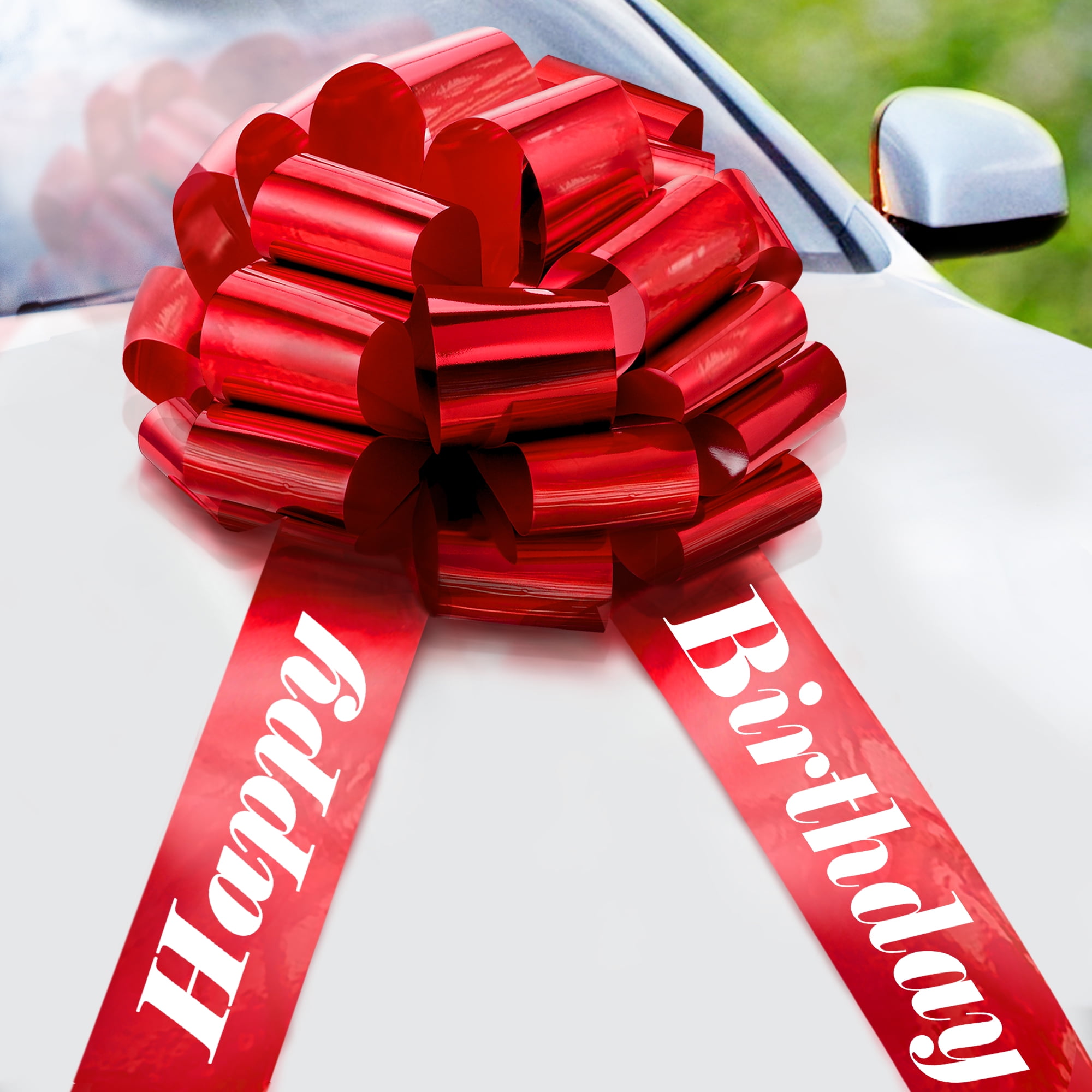 EcoEarth 18 Inch Big Red Birthday Bow, Giant Car Bow / Gift Bow