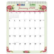 EcoEarth 18 Month Vertical Wall Calendar, Blossoms, 8.5" x 11", July 2025-December 2026