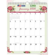 EcoEarth 12-Month Vertical Wall Calendar, Blossoms, 8.5" x 11", 2026 Calendar