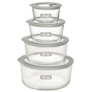 EcoEvo Glass Food Containers with Glass Lid Grey-4R
