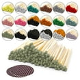 thumbnail image 1 of EcoFlare 2-Inch Fancy Themed Colorful Matches (100) with Striking Stickers Included | Festive Home & Holiday Décor | Perfect for Candle Lovers, Parties, Weddings, Celebrations - (Smoke), 1 of 4