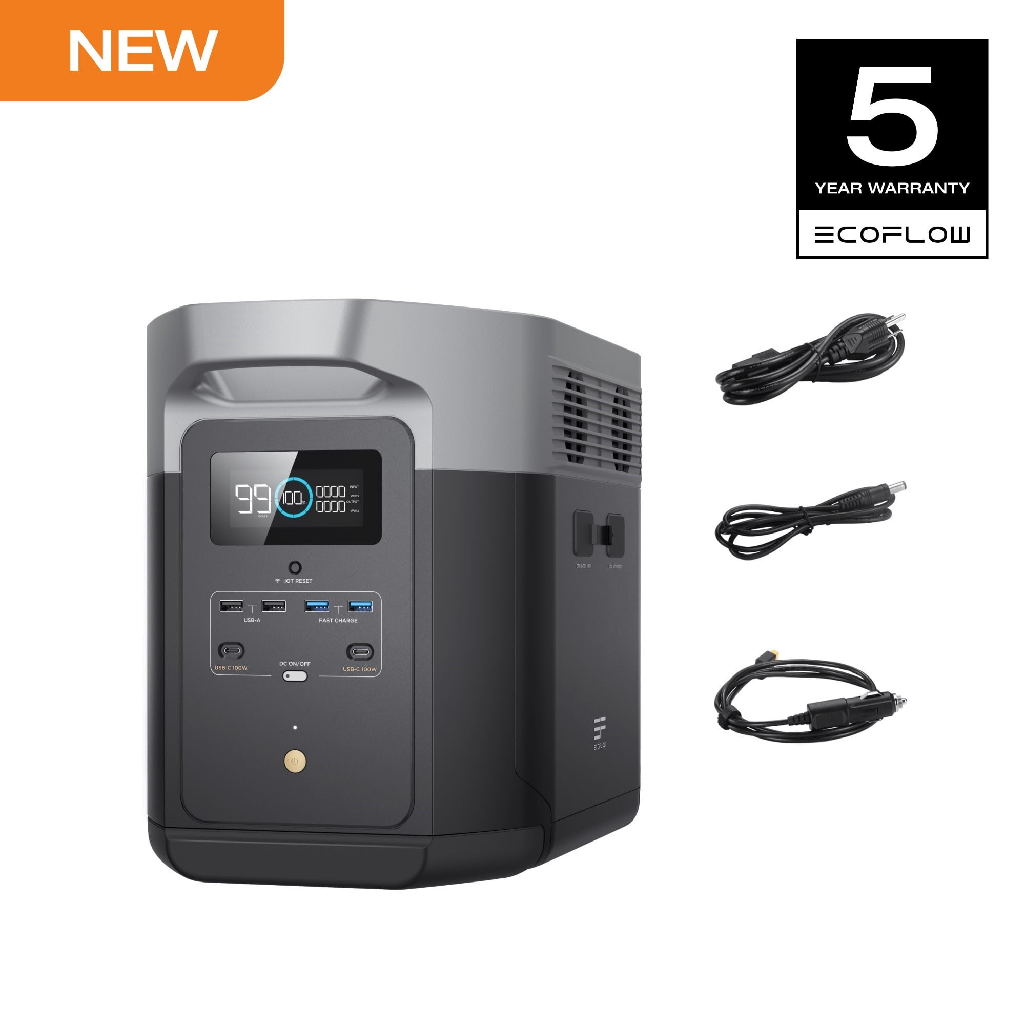 EcoFlow 1900Wh Portable Power Station, DELTA 2 Max 1900 2400W LFP Solar Power Bank, Full Charge in 1 Hr Solar Power Station for Home Backup or Outdoors Use