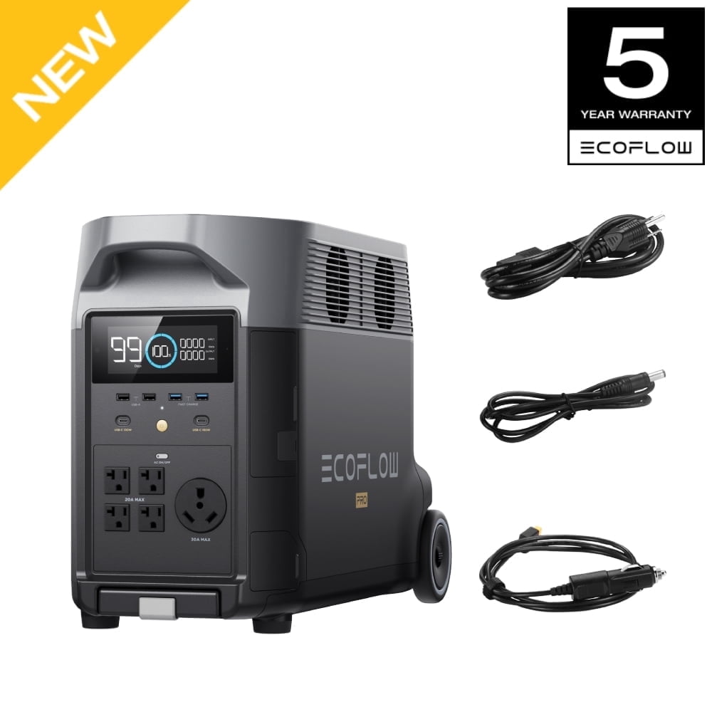 EF EcoFlow, Portable Power Station, 3600Wh, 3600W AC Output, Black