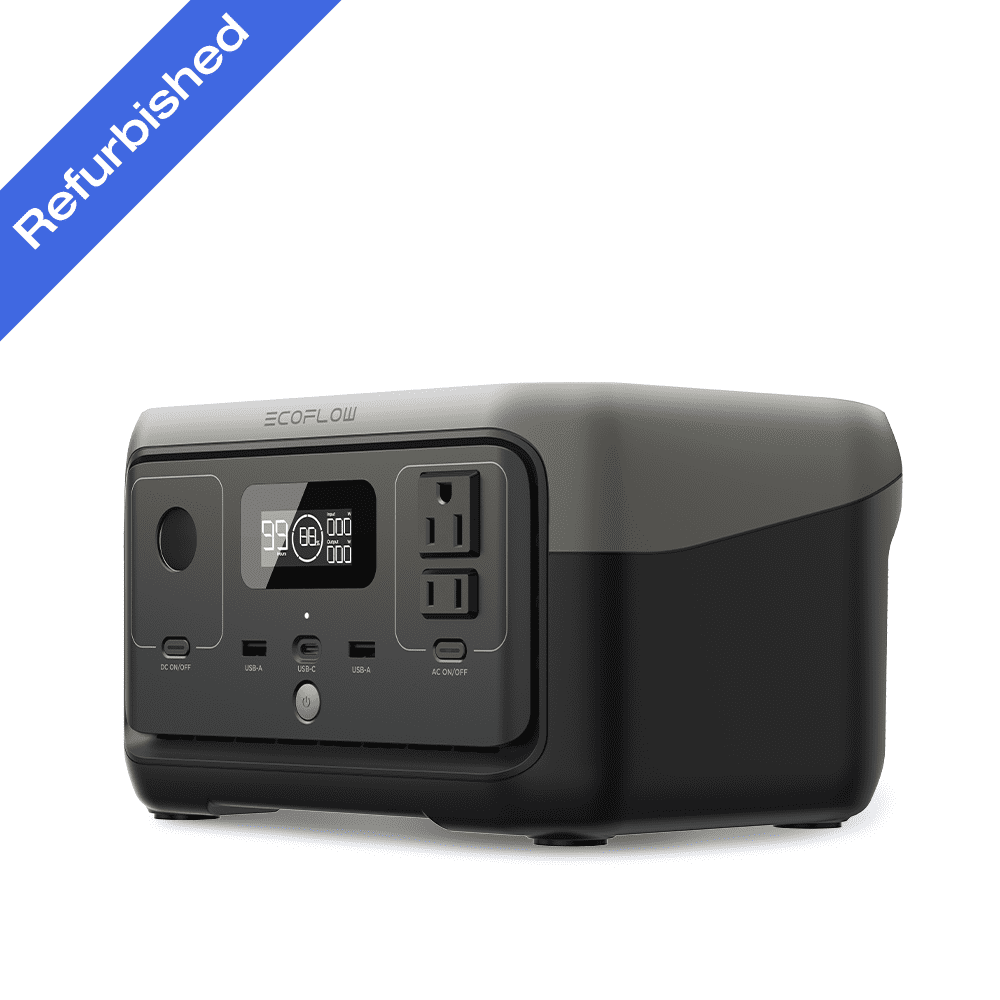  EF ECOFLOW Portable Power Station RIVER 2, 256Wh LiFePO4  Battery/ 1 Hour Fast Charging, 2 Up to 600W AC Outlets, Solar Generator  (Solar Panel Optional) for Outdoor Camping/RVs/Home Use 