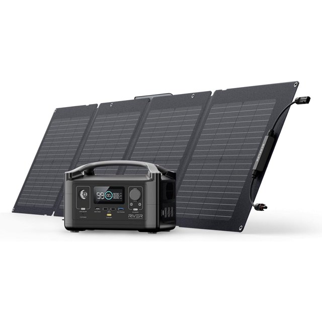 EcoFlow RIVER Portable Power Station with 110W Solar Panel,288Wh