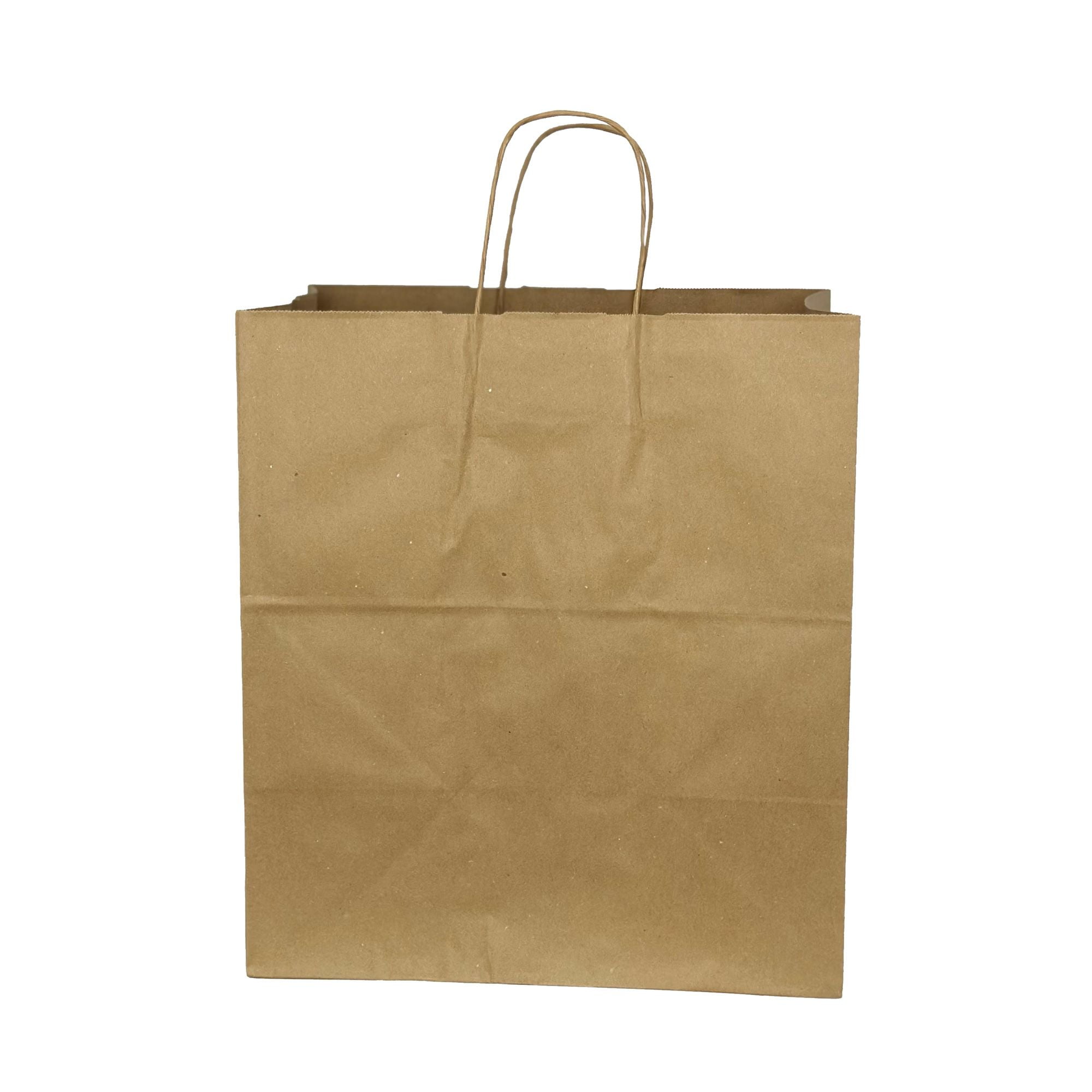 EcoGecko Brown Recycled Paper Bags with Handles Bulks 14.9 X 8.6 X 13.3 ...