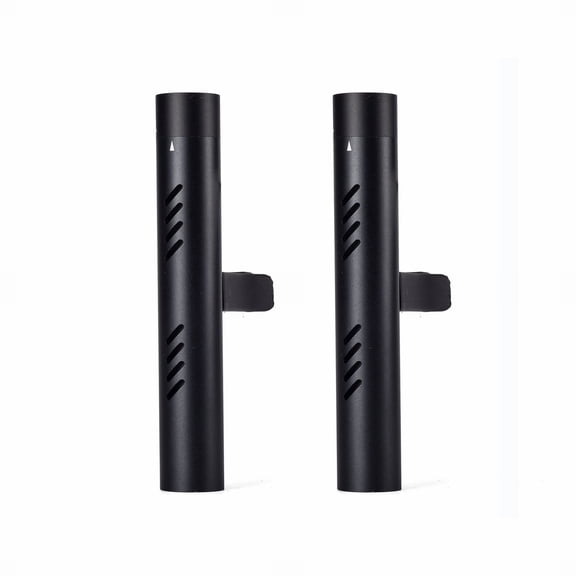 EcoGecko Car Air Freshener Vent Clip Refillable Aromatherapy Diffuser with 5 Pre-Scented Sticks Classic Black Aluminum Alloy Long-Lasting Fragrance for Vehicle Air Vents, Pack of 2