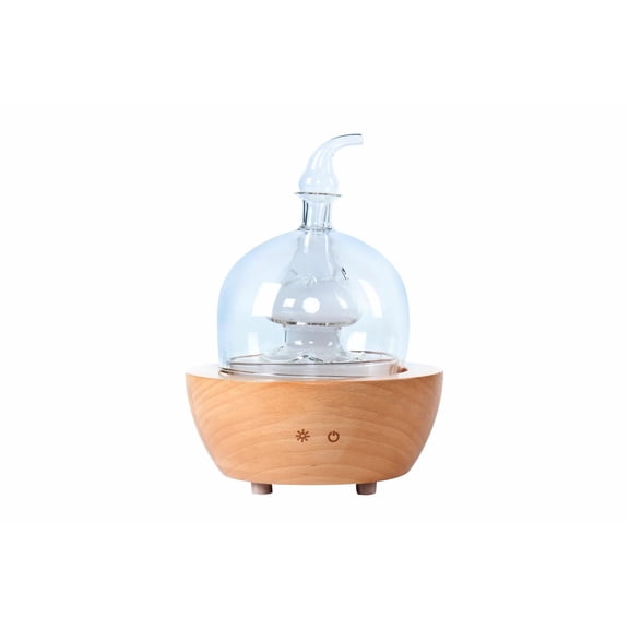 EcoGecko Essential Oil Diffuser made from Wood and Glass Dome for Aromatherapy