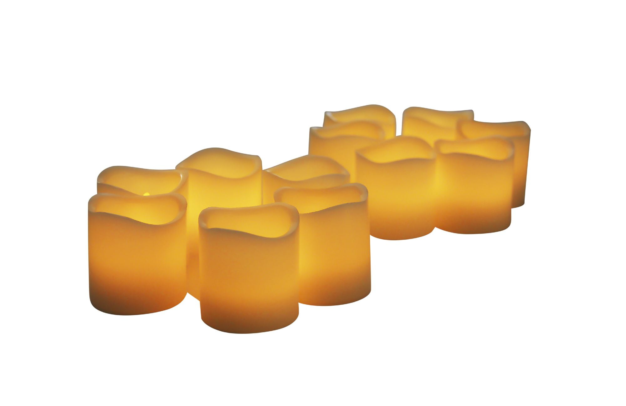 EcoGecko Set of 12 Real Wax LED Votive Candles, Flameless Candles With Timer -Votive Size, Battery Candle Set, Flickers Realistically. D 2 X H 2 Inches