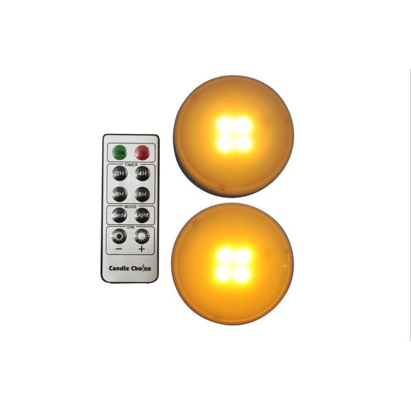 EcoGecko Set of 2 Remote Controlled w Timer Multi Purpose LED lights, Under Cabinet Light, Closet Light, Storage Room Light, Pumkin Light, Candle Light