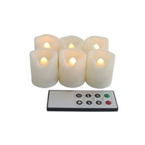 EcoGecko Flameless Votive Candles with Remote and Timer, Battery Operated Tealights, Warm Glow, Weatherproof for Indoor & Outdoor Use, Batteries Included, Pack of 6, Ivory