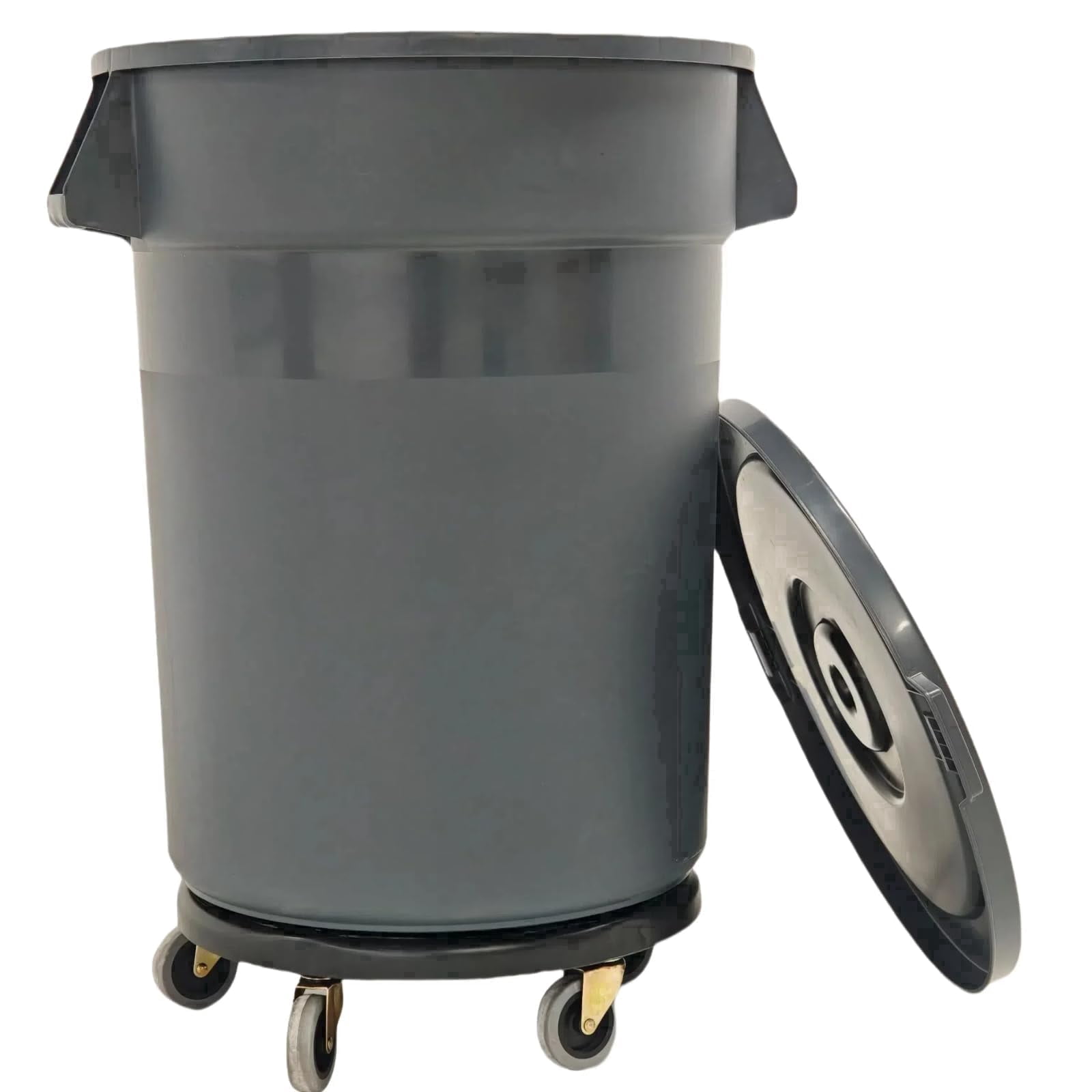 32 Gallon Outdoor Trash Can with Lid and Wheels, Large Trash Can with Removable Wheels and Sturdy Handle, Garbage Cans for Kitchen, Hospitals, Garages, Backyards and Yards