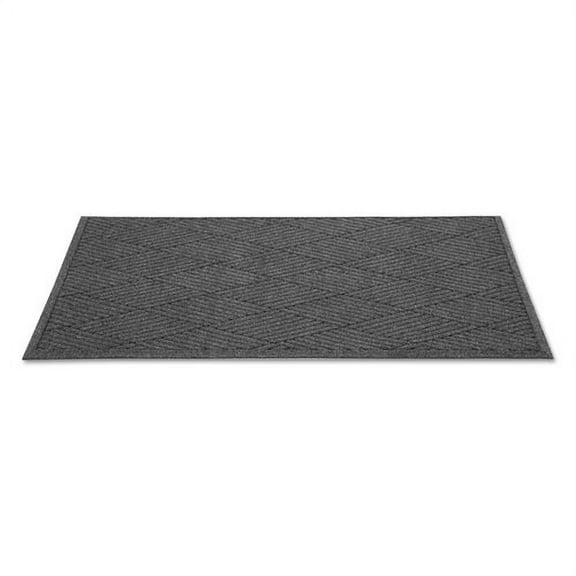 EcoGuard Diamond Floor Mats, Rectangular, Charcoal Gray Carpeted Surface, 36" x 10 ft | Bundle of 2