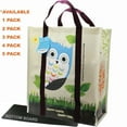 thumbnail image 1 of EcoJeannie® 4 Pack Super Strong X-Large Laminated Woven Reusable Shopping Tote Bag (Avail: Set of 1,2,3,4,5 Bags), Free Standing, Recycled Plastic w/ Bottom Board & Reinforced Nylon Handle, 1 of 5