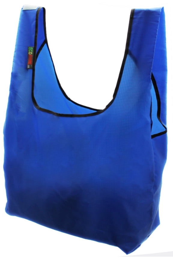 ® Super Strong Ripstop Nylon Foldable Reusable Bag Grocery Shopping Tote Bag with Built-in Pouch, Royal Blue