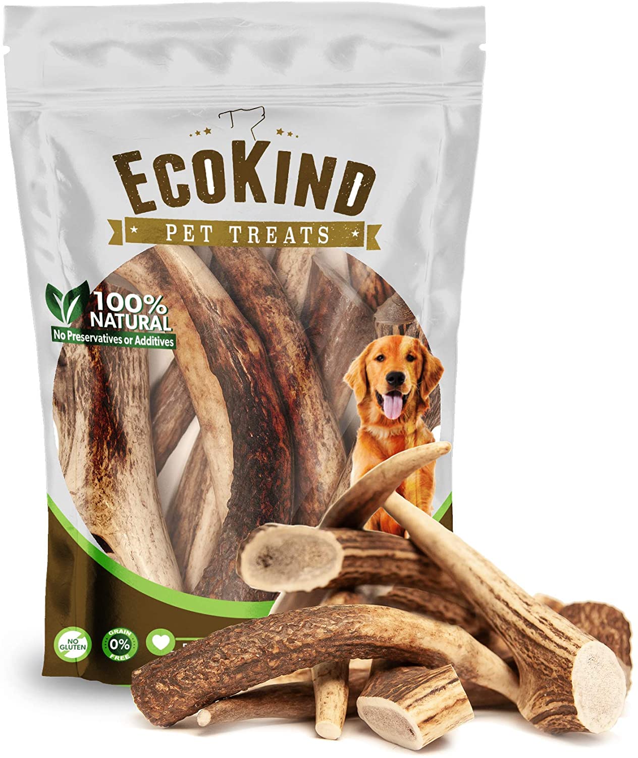 Four Brothers Elk Antlers for Dogs Natural Dog Chew Bone Premium