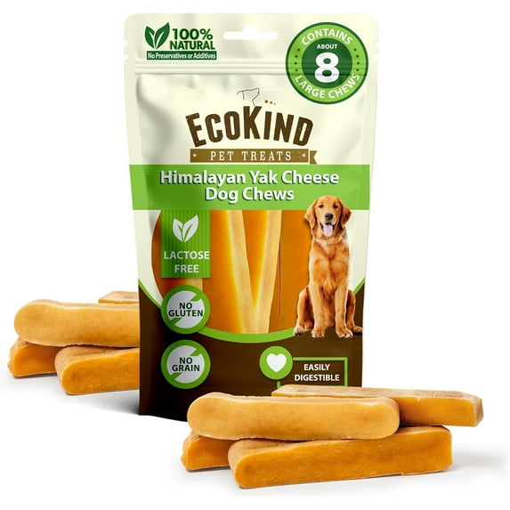 EcoKind Pet Treats Gold Yak Dog Chews | Grade A Quality, 100% Natural, Healthy & Safe for Dogs, Odorless, Treat for Dogs, Keeps Dogs Busy & Enjoying, Indoors & Outdoor Use (2 lb. Bag)
