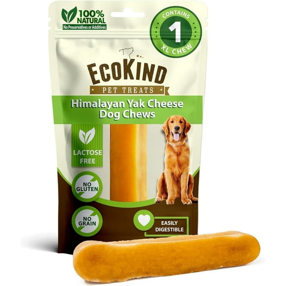 EcoKind Yak Cheese Dog Chews for X-Large Breeds – Long Lasting, High Protein, Healthy Treats, 1 Pack