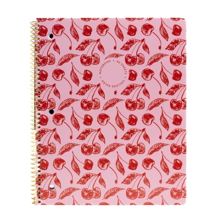 Ecokind by U Style Cherry 1 Subject Notebook, College Rule, 8.5" x 10.5", 80 Sheets