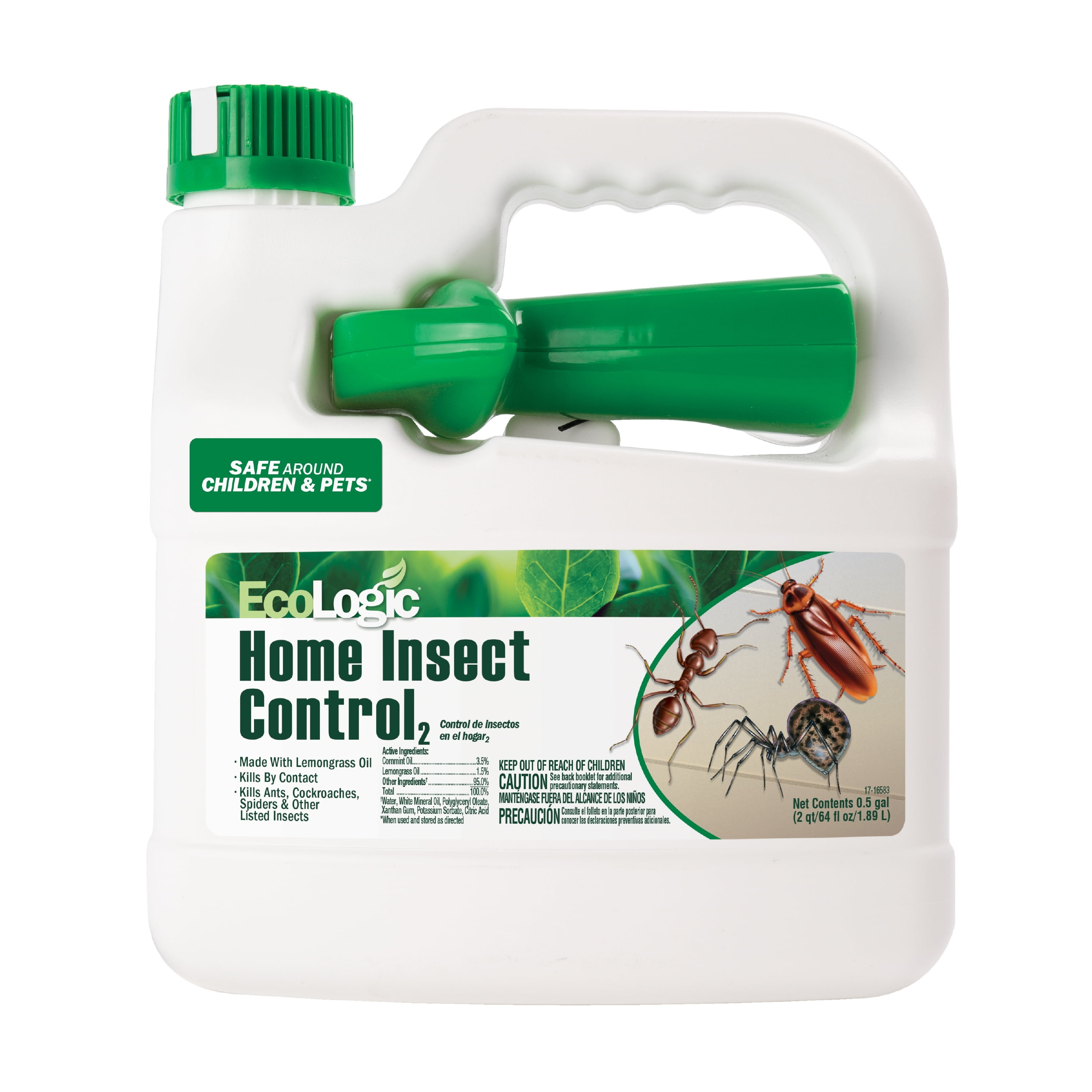 EcoLogic Home Insect Control Ready-to-Use Spray, Kills Ants, Cockroaches and Spiders, 64 Ounce