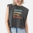 thumbnail image 1 of EcoLoom Adoption Day Announcet Wanted Chosen Loved Adopted Cap Sleeve Muscle Crop Shirt Women Sleeveless Baby Tee, 1 of 5