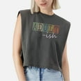 thumbnail image 1 of EcoLoom Adultish Sayings Vintage Style Graphic Novelty Cap Sleeve Muscle Crop Shirt Women Sleeveless Baby Tee, 1 of 5