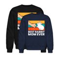 thumbnail image 1 of EcoLoom Best Rabbit Mom Ever Cute Bunny Rabbit Mom Long Sleeve Unisex Midweight Crewneck Sweatshirt, 1 of 4
