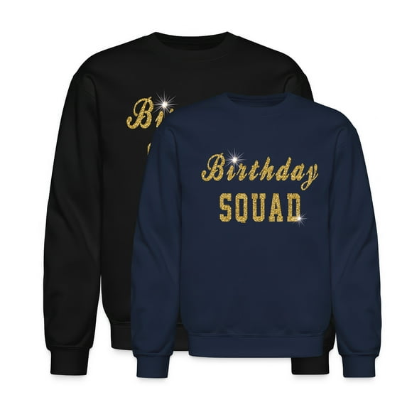 EcoLoom Birthday Squad Midweight Crewneck Sweatshirt Black-3XL