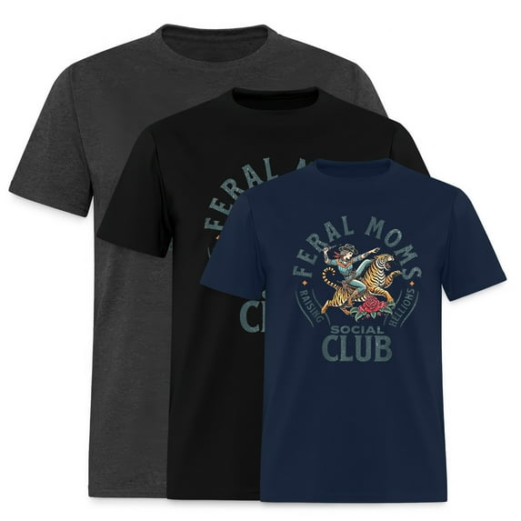 EcoLoom Feral Moms Social Club Trendy Mom Apparel Short Sleeve Unisex T Shirt