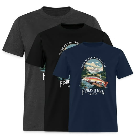 EcoLoom Fishers Of Men Christian Fishing Outdoors Short Sleeve Unisex T Shirt